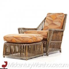  Ficks Reed Ficks Reed Style Mid Century Rattan Lounge Chair and Ottoman - 3504196