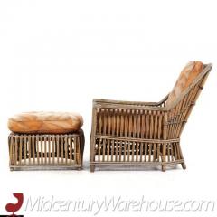  Ficks Reed Ficks Reed Style Mid Century Rattan Lounge Chair and Ottoman - 3504197