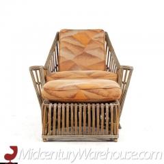  Ficks Reed Ficks Reed Style Mid Century Rattan Lounge Chair and Ottoman - 3504200