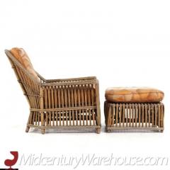  Ficks Reed Ficks Reed Style Mid Century Rattan Lounge Chair and Ottoman - 3504273