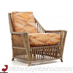  Ficks Reed Ficks Reed Style Mid Century Rattan Lounge Chair and Ottoman - 3504281