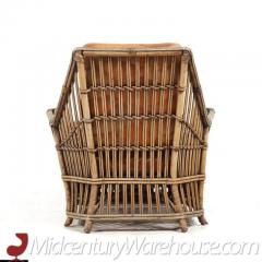  Ficks Reed Ficks Reed Style Mid Century Rattan Lounge Chair and Ottoman - 3504282