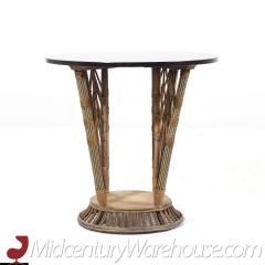  Ficks Reed Ficks Reed Style Mid Century Round Rattan Table - 3693185