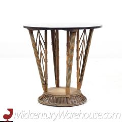  Ficks Reed Ficks Reed Style Mid Century Round Rattan Table - 3693186