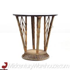  Ficks Reed Ficks Reed Style Mid Century Round Rattan Table - 3693188