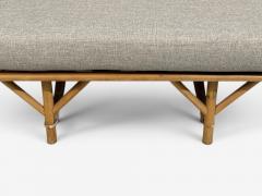  Ficks Reed Ficks Reed Three Seater Sofa Bamboo Cane Beige Tweed USA 1950s - 4654036