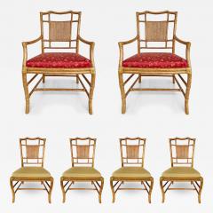  Ficks Reed Vintage Ficks Reed Chinoiserie Rattan Dining Chairs Set of 6 - 3527466