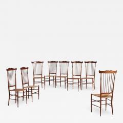  Figli Di Sanguineti Sanguineti set of 8 high back Coloniale dining chairs Chiavari Italy 1960s - 3493382