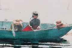  Fishing Rowboat Seascape Painting - 3187600