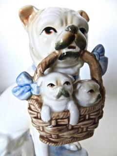  Fitz Floyd Pair Porcelain Bulldogs with Puppies by Fitz and Floyd Co American - 2715417