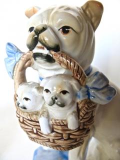  Fitz Floyd Pair Porcelain Bulldogs with Puppies by Fitz and Floyd Co American - 2715418