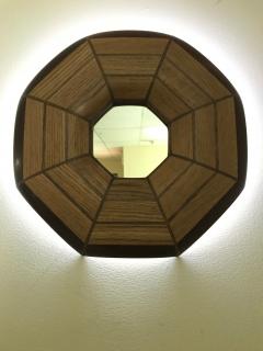  Flavor Custom Design Custom Oak and Walnut Illuminated Mirror - 1330664