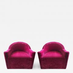  Flavor Custom Design Pair of Flavor Custom Design Swivel Lounge Chairs in Mohair - 1500468