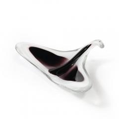  Flygsfors Coquill Mid Century Amethyst White Organic Glass Bowl signed Flygsfors and Coquile - 4265878