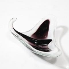  Flygsfors Coquill Mid Century Amethyst White Organic Glass Bowl signed Flygsfors and Coquile - 4265881