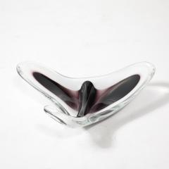  Flygsfors Coquill Mid Century Amethyst White Organic Glass Bowl signed Flygsfors and Coquile - 4265883