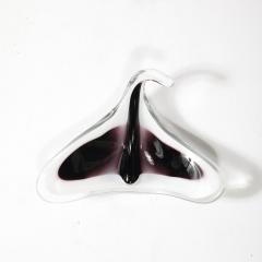  Flygsfors Coquill Mid Century Amethyst White Organic Glass Bowl signed Flygsfors and Coquile - 4265887