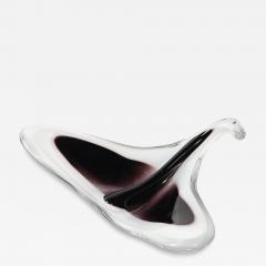  Flygsfors Coquill Mid Century Amethyst White Organic Glass Bowl signed Flygsfors and Coquile - 4267182