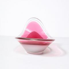  Flygsfors Coquill Mid Century Swedish Art Glass Centerpiece Ruby White Bowl by Flygsfors Coquill - 3275863