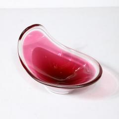  Flygsfors Coquill Mid Century Swedish Art Glass Centerpiece Ruby White Bowl by Flygsfors Coquill - 3275872