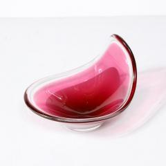  Flygsfors Coquill Mid Century Swedish Art Glass Centerpiece Ruby White Bowl by Flygsfors Coquill - 3275922