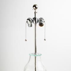  Flygsfors Pair of Large Clear Glass Lamps by Flygsfors Sweden - 608235