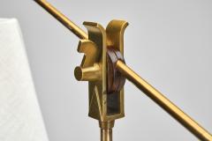  Fog M rup Brass Adjustable Floor Lamp by Fog M rup Attr Denmark ca 1940s - 4301537