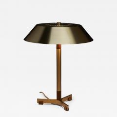  Fog M rup Brass and Teak President Table Lamp by Jo Hammerborg 1960s - 4503972