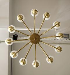  Fog M rup Danish Modern Brass White Tulip Globe Chandelier - 1732620