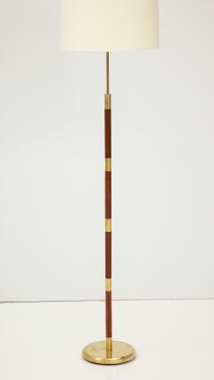  Fog M rup Danish Teak Brass Banded Floor Lamp Circa 1960s - 3296647