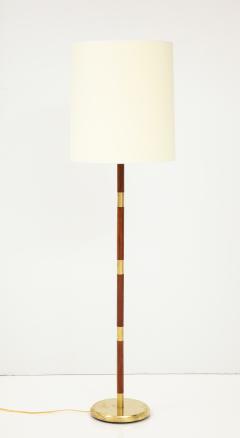  Fog M rup Danish Teak Brass Banded Floor Lamp Circa 1960s - 3296652