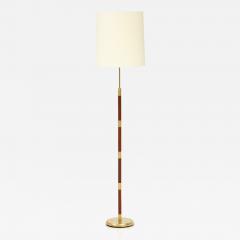  Fog M rup Danish Teak Brass Banded Floor Lamp Circa 1960s - 3297203