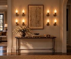  Fog M rup Fog M rup Eight Wall Lights Brass Glass Denmark 1950s - 4809817