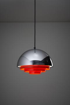  Fog M rup Mid Century Chrome and Metal Milieu Pendant - 4510377