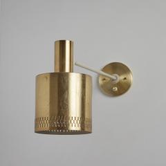  Fog M rup Pair of Large 1950s Jo Hammerborg Perforated Brass Wall Lamps for Fog M rup - 3490181