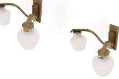  Fog M rup Pair of Large Wall Lights in Brass by Fog M rup Denmark 1950s - 2270469