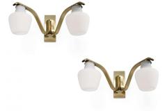  Fog M rup Pair of Large Wall Lights in Brass by Fog M rup Denmark 1950s - 2270471