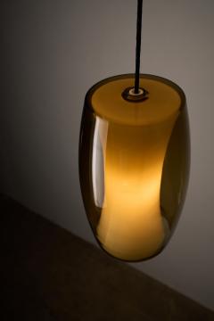  Fog M rup Radius Amber Glass Pendant Lamp 1960s - 4499382