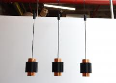  Fog M rup Set of Three Danish Tunika Copper Pendant Lamps by Jo Hammerborg for Fog M rup - 4229368