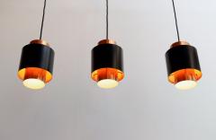  Fog M rup Set of Three Danish Tunika Copper Pendant Lamps by Jo Hammerborg for Fog M rup - 4229370