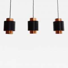  Fog M rup Set of Three Danish Tunika Copper Pendant Lamps by Jo Hammerborg for Fog M rup - 4229965