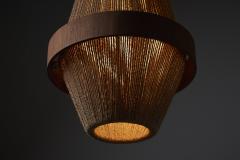  Fog M rup Teak and Rope Pendant Lamp by Ib Fabiansen 1960s - 4500392