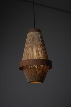  Fog M rup Teak and Rope Pendant Lamp by Ib Fabiansen 1960s - 4500393