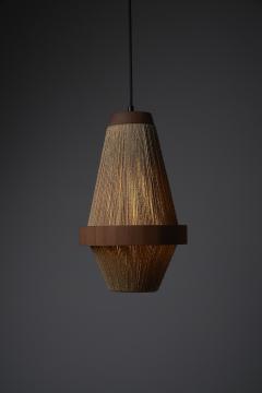  Fog M rup Teak and Rope Pendant Lamp by Ib Fabiansen 1960s - 4500396