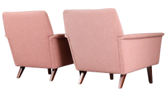  Folke Ohlsson Fritz Hansen 1960s Folke Ohlsson Armchairs in Pink Wool - 2780165