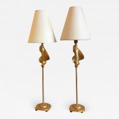  Fondica Fondica Awesome Pair of Gold Bronze desk Lamps Signed De Wael - 691645