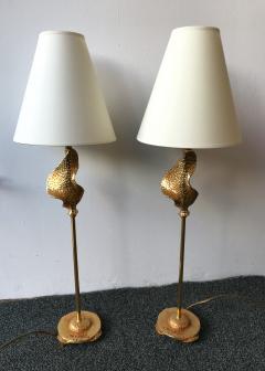  Fondica Pair of Lamps Gilt Bronze by Nicolas Dewael for Fondica France 2000 - 517928