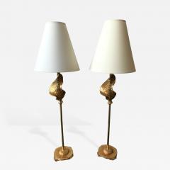  Fondica Pair of Lamps Gilt Bronze by Nicolas Dewael for Fondica France 2000 - 518456