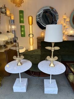 Fondica Pair of Lamps Gilt Metal by Pierre Casenove for Fondica France 1990s - 4371010