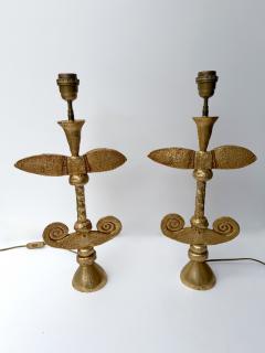 Fondica Pair of Lamps Gilt Metal by Pierre Casenove for Fondica France 1990s - 4371013